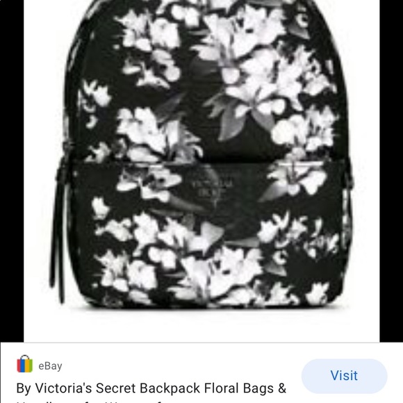 Victoria's Secret Handbags - Victoria Secret Black Floral Backpack
